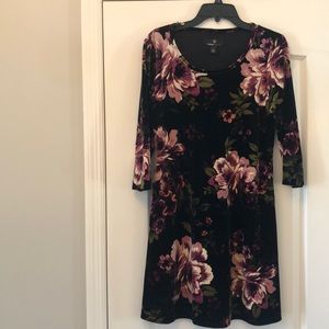 Velvet floral dress